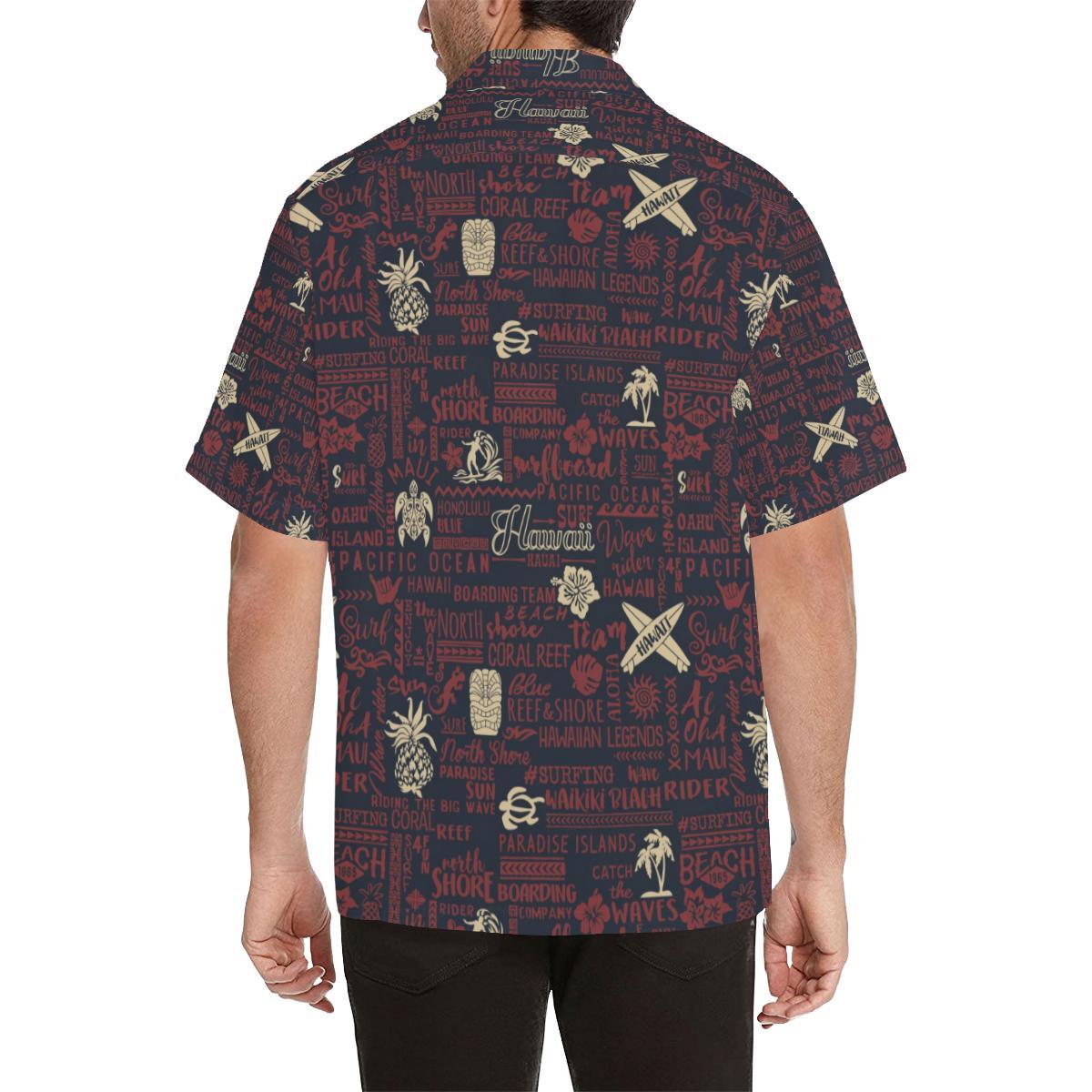 Hawaiian Themed Pattern Print Design H017 Men Hawaiian Shirt-JorJune