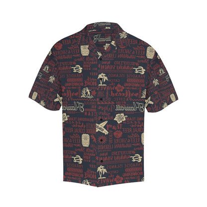 Hawaiian Themed Pattern Print Design H017 Men Hawaiian Shirt-JorJune