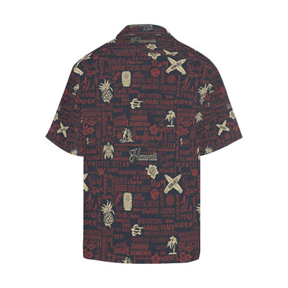 Hawaiian Themed Pattern Print Design H017 Men Hawaiian Shirt-JorJune