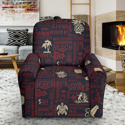 Hawaiian Themed Pattern Print Design H017 Recliner Slipcover-JORJUNE.COM