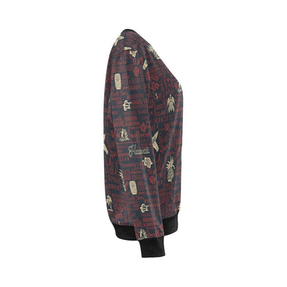 Hawaiian Themed Pattern Print Design H017 Women Long Sleeve Sweatshirt-JorJune