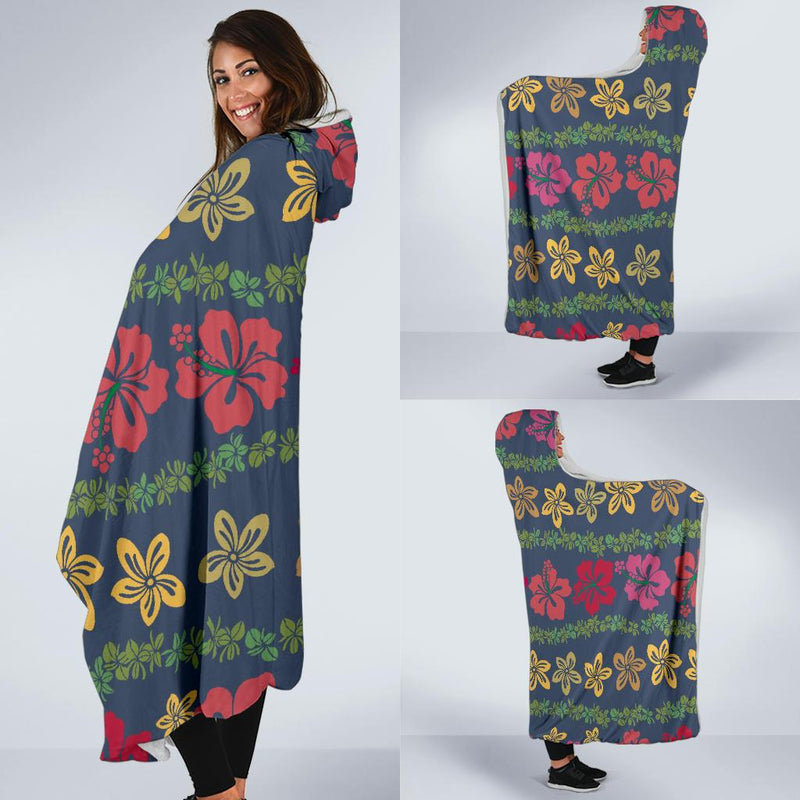 Hawaiian Themed Pattern Print Design H018 Hooded Blanket-JORJUNE.COM