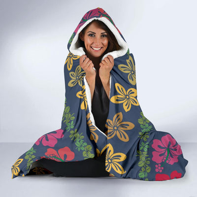 Hawaiian Themed Pattern Print Design H018 Hooded Blanket-JORJUNE.COM