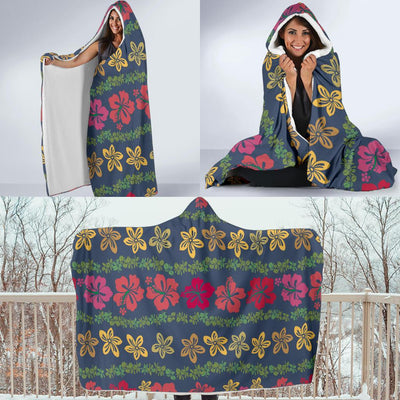 Hawaiian Themed Pattern Print Design H018 Hooded Blanket-JORJUNE.COM