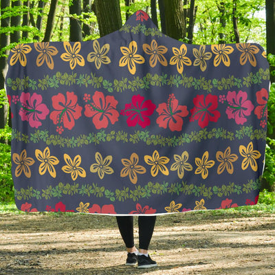 Hawaiian Themed Pattern Print Design H018 Hooded Blanket-JORJUNE.COM