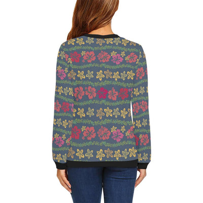 Hawaiian Themed Pattern Print Design H018 Women Long Sleeve Sweatshirt-JorJune