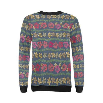 Hawaiian Themed Pattern Print Design H018 Women Long Sleeve Sweatshirt-JorJune