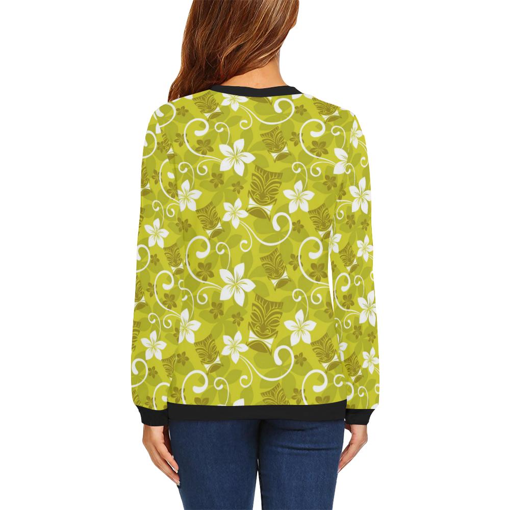Hawaiian Themed Pattern Print Design H019 Women Long Sleeve Sweatshirt-JorJune