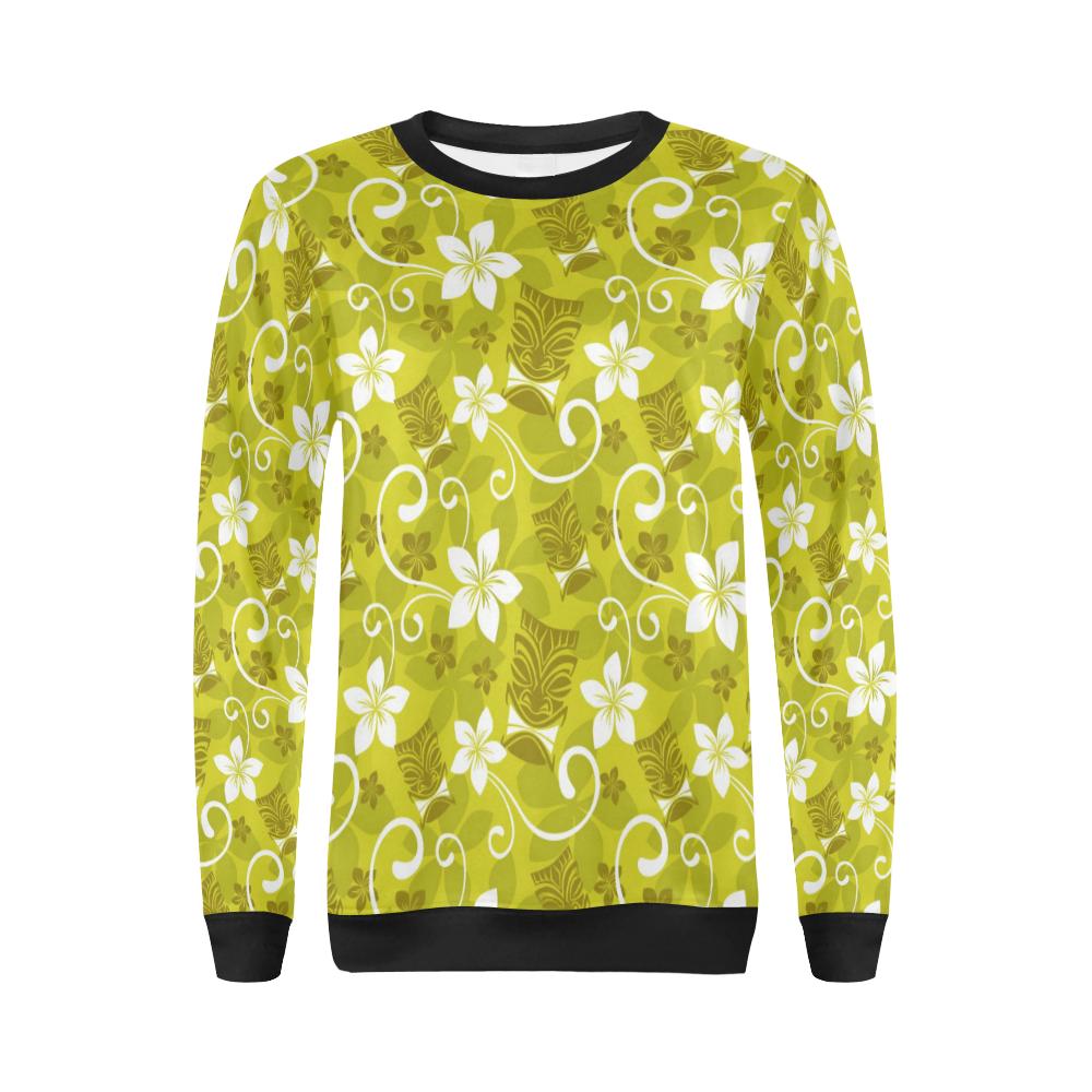 Hawaiian Themed Pattern Print Design H019 Women Long Sleeve Sweatshirt-JorJune