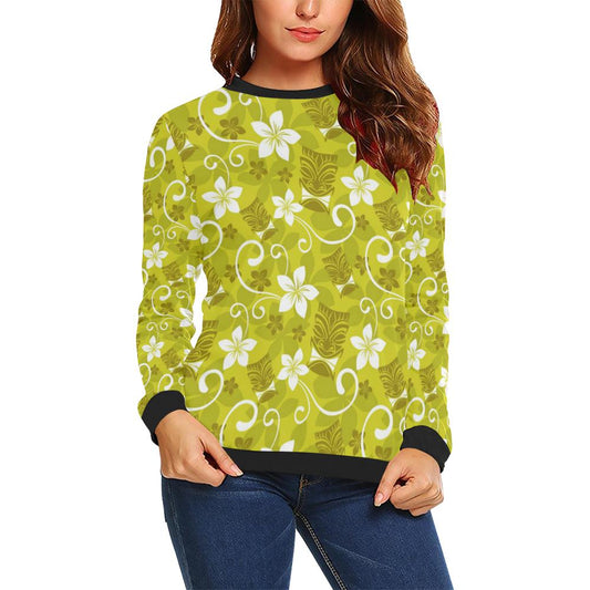 Hawaiian Themed Pattern Print Design H019 Women Long Sleeve Sweatshirt-JorJune