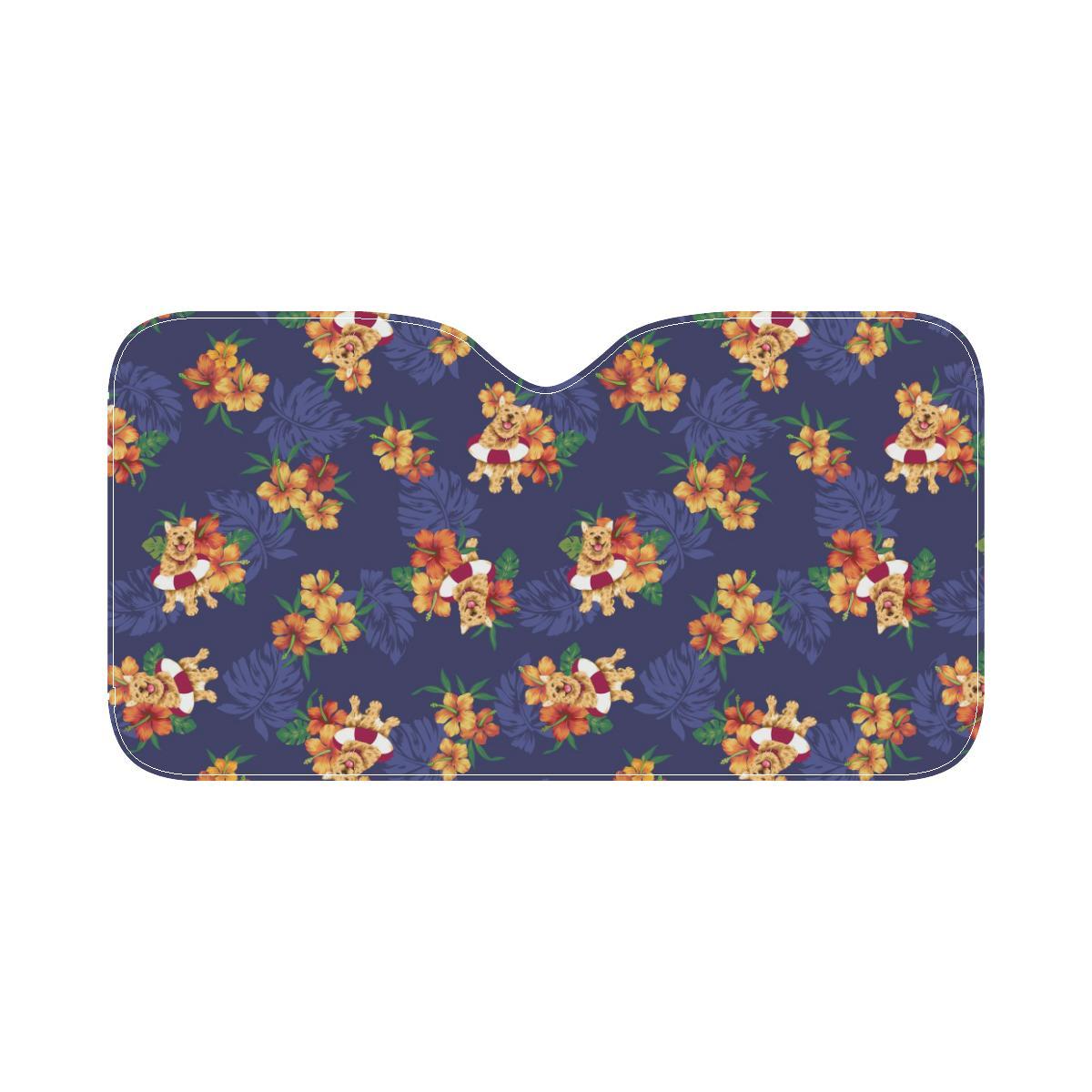Hawaiian Themed Pattern Print Design H02 Car Sun Shade-JorJune