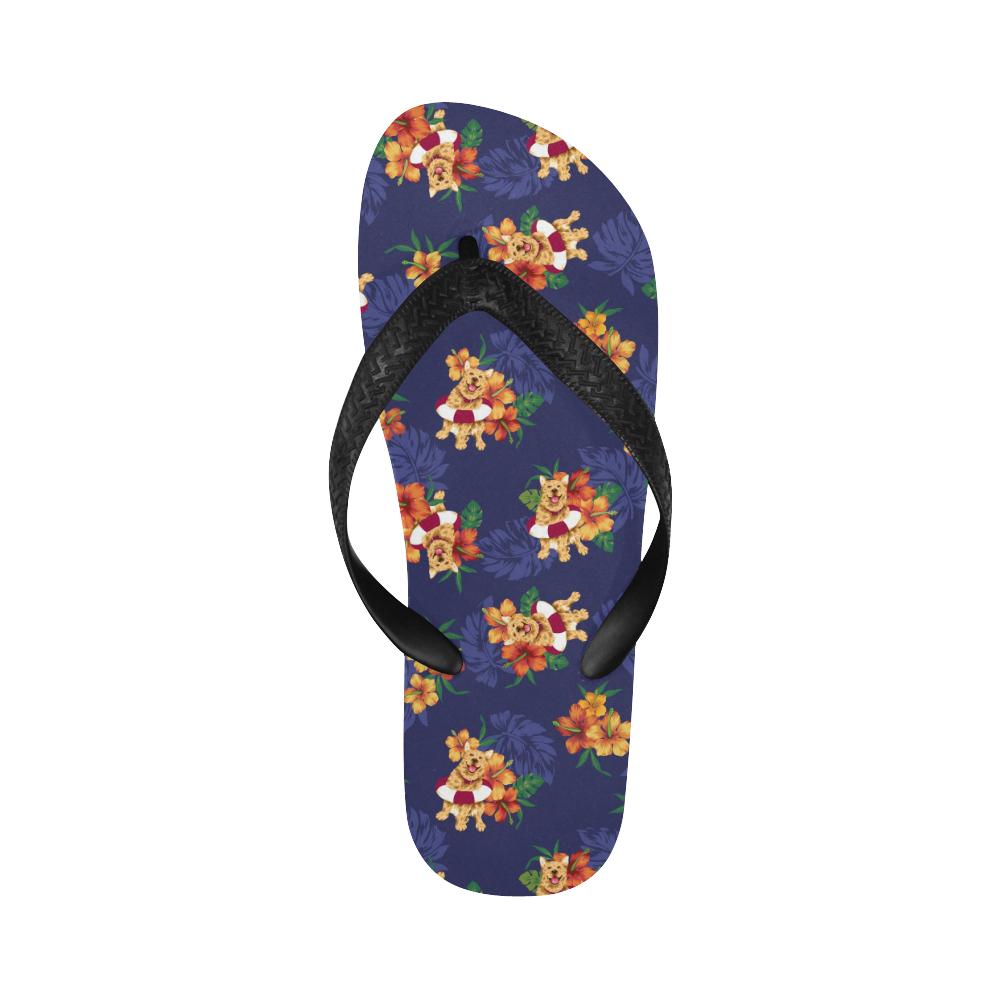 Hawaiian Themed Pattern Print Design H02 Flip Flops-JorJune