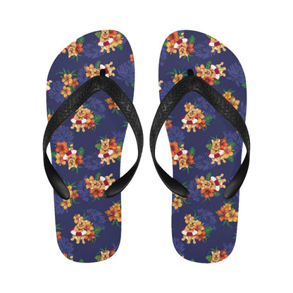 Hawaiian Themed Pattern Print Design H02 Flip Flops-JorJune