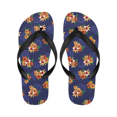 Hawaiian Themed Pattern Print Design H02 Flip Flops-JorJune