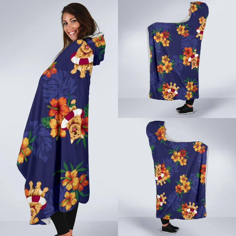 Hawaiian Themed Pattern Print Design H02 Hooded Blanket-JORJUNE.COM