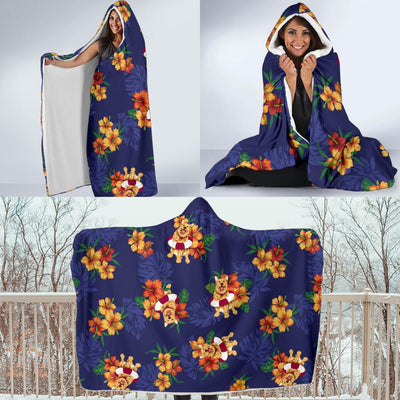 Hawaiian Themed Pattern Print Design H02 Hooded Blanket-JORJUNE.COM