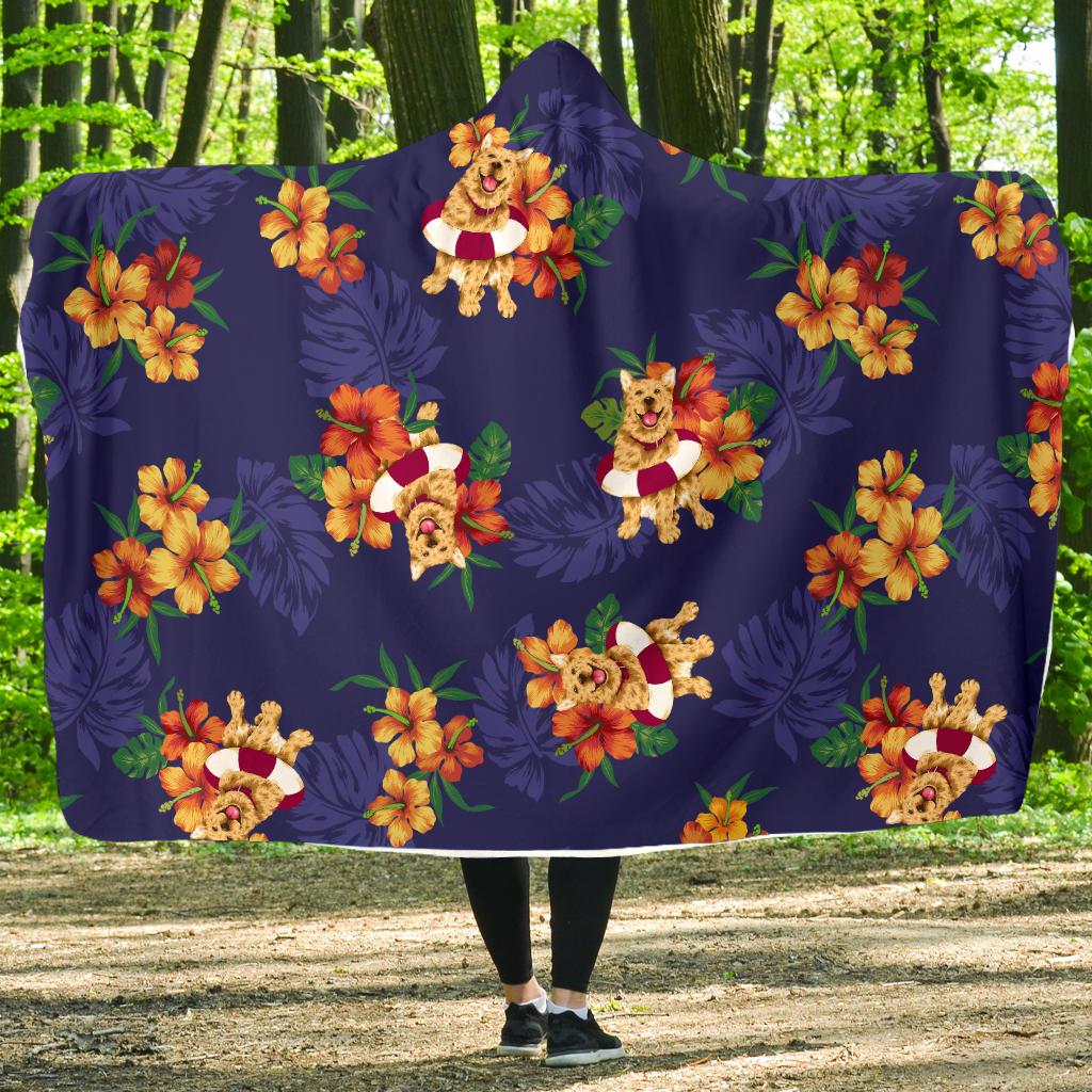 Hawaiian Themed Pattern Print Design H02 Hooded Blanket-JORJUNE.COM