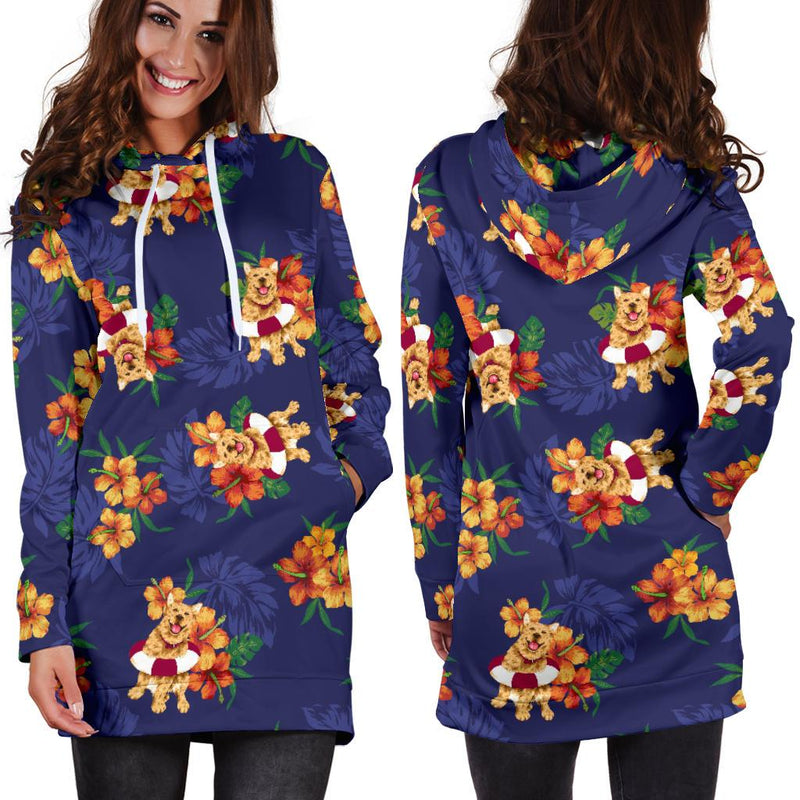 Hawaiian Themed Pattern Print Design H02 Women Hoodie Dress
