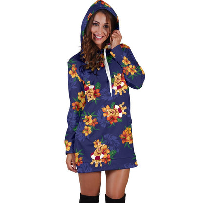 Hawaiian Themed Pattern Print Design H02 Women Hoodie Dress