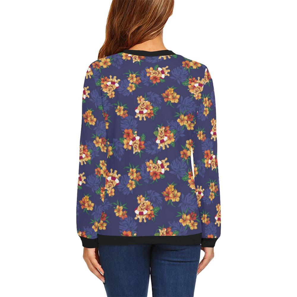 Hawaiian Themed Pattern Print Design H02 Women Long Sleeve Sweatshirt-JorJune