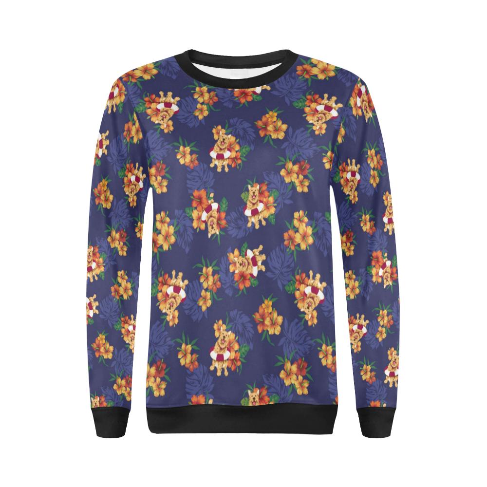Hawaiian Themed Pattern Print Design H02 Women Long Sleeve Sweatshirt-JorJune