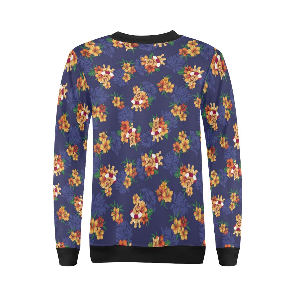 Hawaiian Themed Pattern Print Design H02 Women Long Sleeve Sweatshirt-JorJune