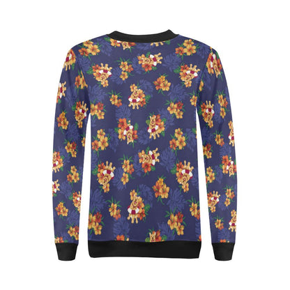 Hawaiian Themed Pattern Print Design H02 Women Long Sleeve Sweatshirt-JorJune