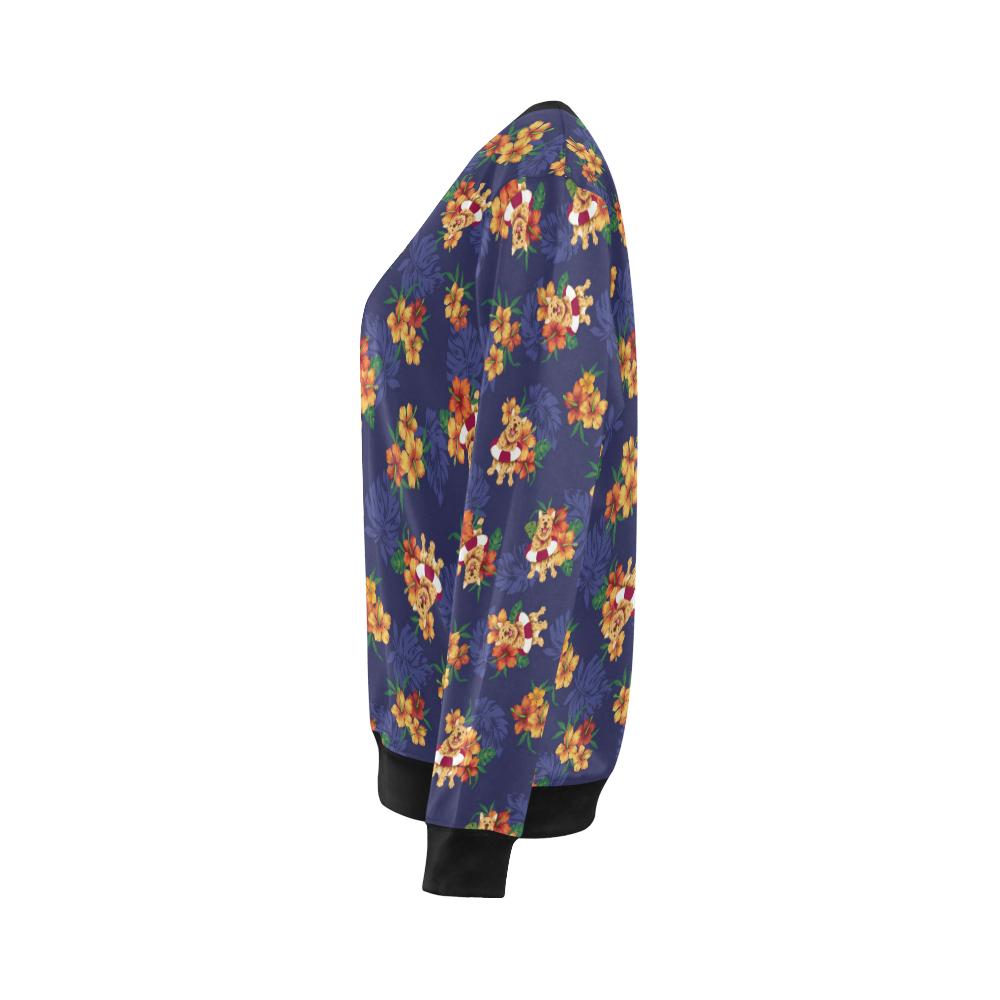 Hawaiian Themed Pattern Print Design H02 Women Long Sleeve Sweatshirt-JorJune