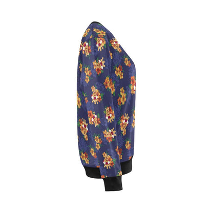 Hawaiian Themed Pattern Print Design H02 Women Long Sleeve Sweatshirt-JorJune