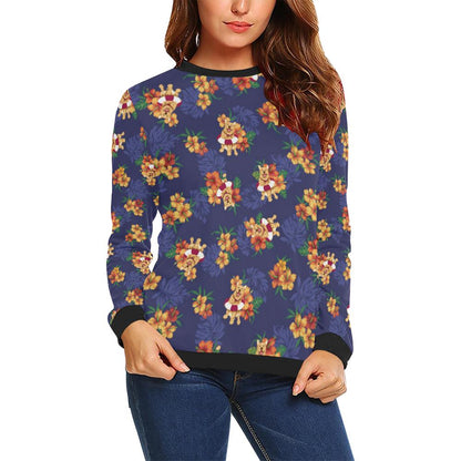 Hawaiian Themed Pattern Print Design H02 Women Long Sleeve Sweatshirt-JorJune