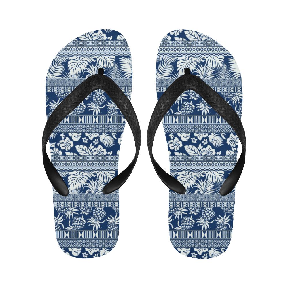 Hawaiian Themed Pattern Print Design H020 Flip Flops-JorJune