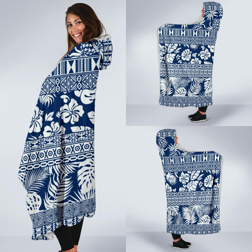 Hawaiian Themed Pattern Print Design H020 Hooded Blanket-JORJUNE.COM