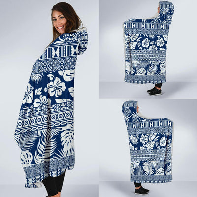 Hawaiian Themed Pattern Print Design H020 Hooded Blanket-JORJUNE.COM