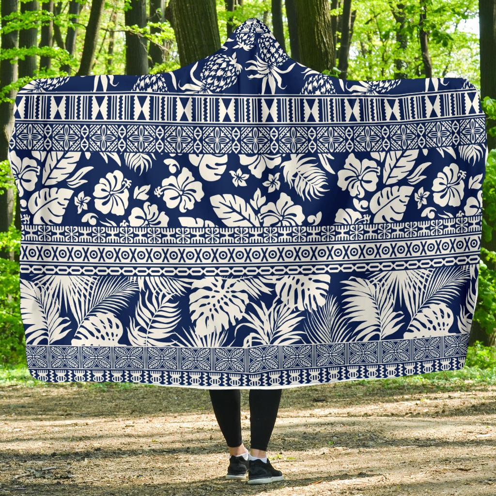 Hawaiian Themed Pattern Print Design H020 Hooded Blanket-JORJUNE.COM