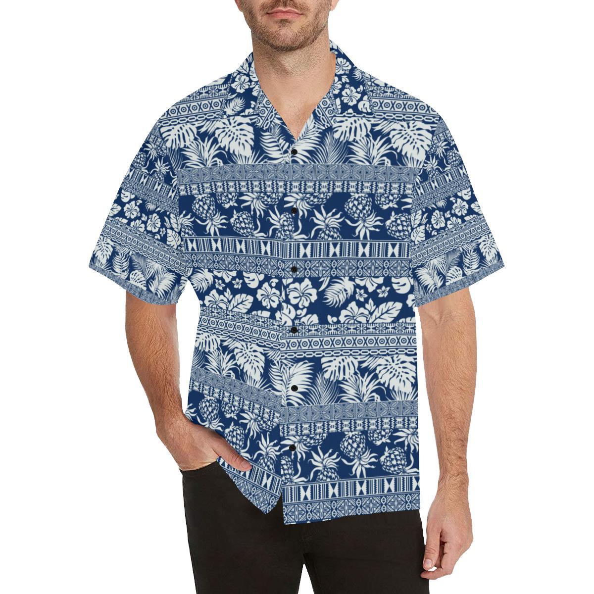 Hawaiian Themed Pattern Print Design H020 Men Hawaiian Shirt-JorJune
