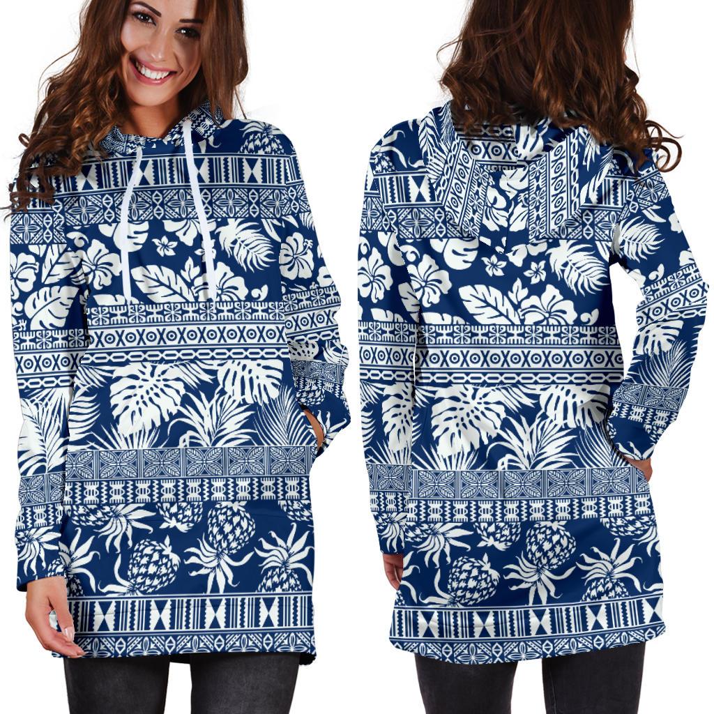 Hawaiian Themed Pattern Print Design H020 Women Hoodie Dress