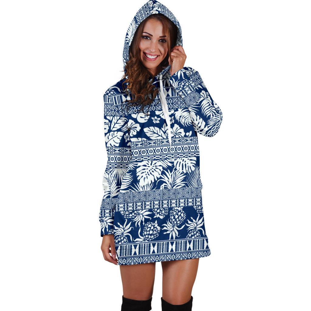 Hawaiian Themed Pattern Print Design H020 Women Hoodie Dress