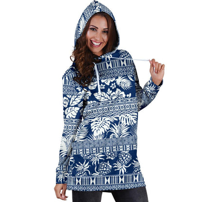 Hawaiian Themed Pattern Print Design H020 Women Hoodie Dress