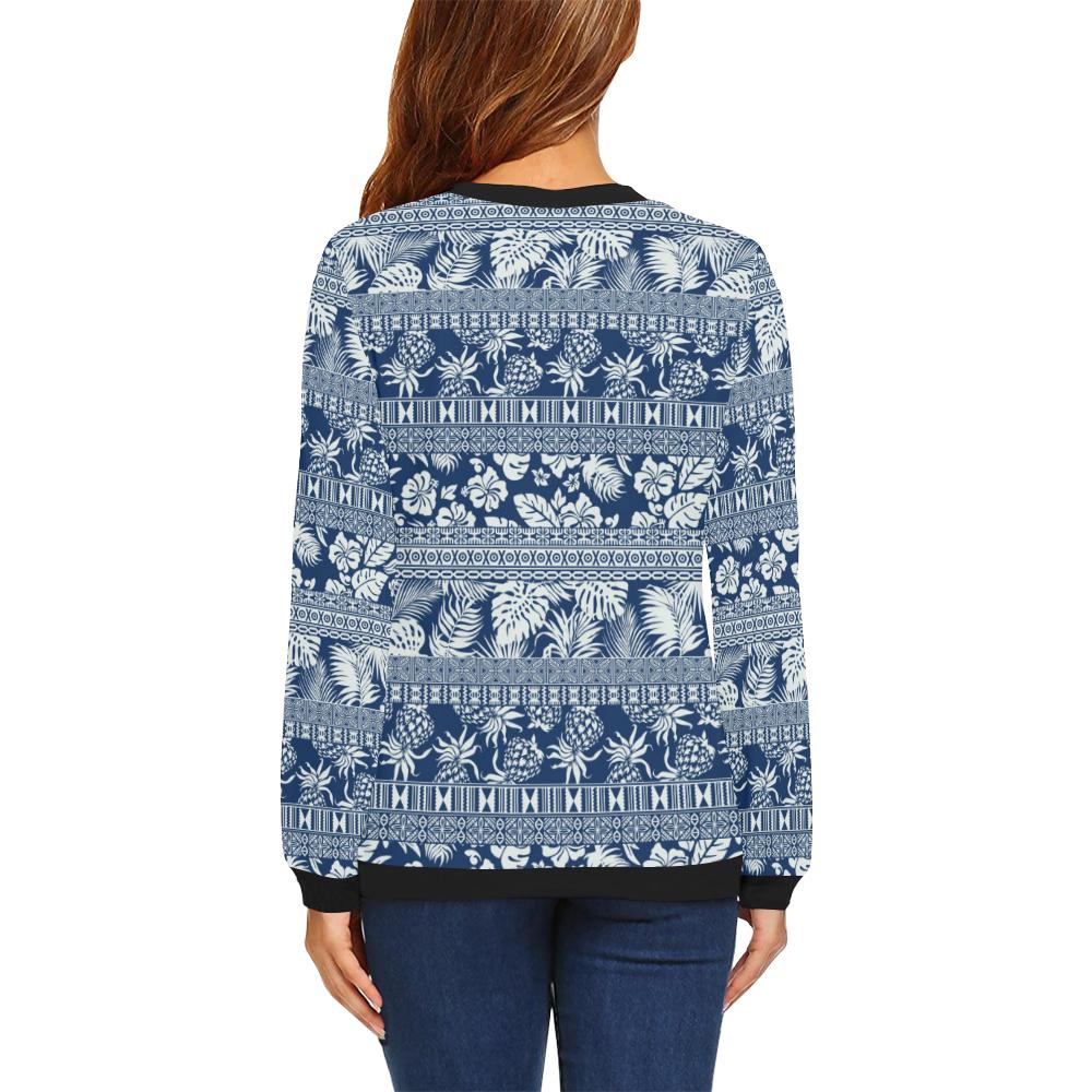Hawaiian Themed Pattern Print Design H020 Women Long Sleeve Sweatshirt-JorJune
