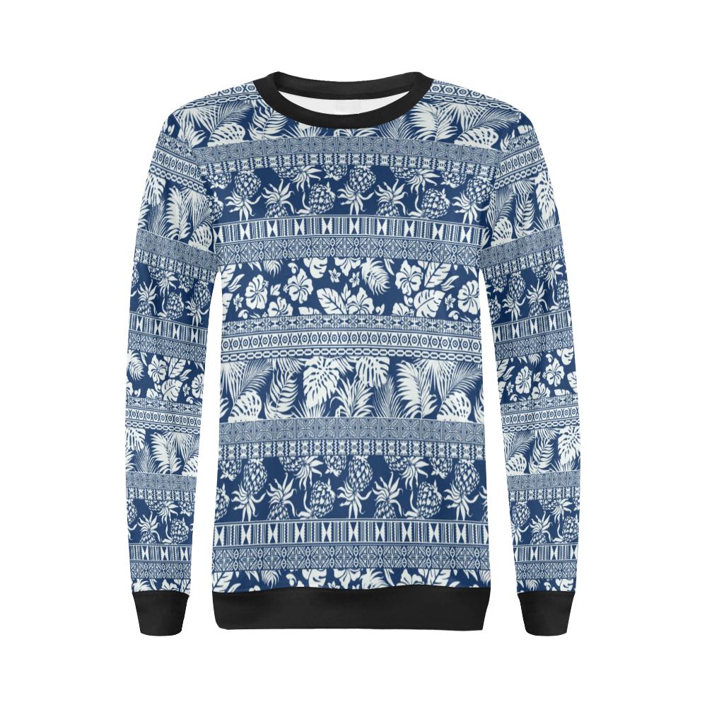 Hawaiian Themed Pattern Print Design H020 Women Long Sleeve Sweatshirt-JorJune