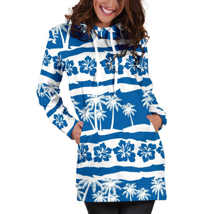 Hawaiian Themed Pattern Print Design H021 Women Hoodie Dress