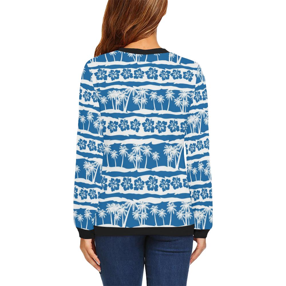 Hawaiian Themed Pattern Print Design H021 Women Long Sleeve Sweatshirt-JorJune