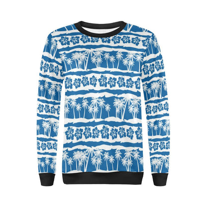 Hawaiian Themed Pattern Print Design H021 Women Long Sleeve Sweatshirt-JorJune