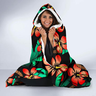 Hawaiian Themed Pattern Print Design H022 Hooded Blanket-JORJUNE.COM