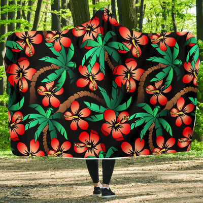 Hawaiian Themed Pattern Print Design H022 Hooded Blanket-JORJUNE.COM