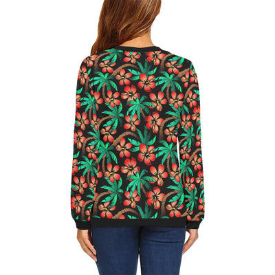 Hawaiian Themed Pattern Print Design H022 Women Long Sleeve Sweatshirt-JorJune