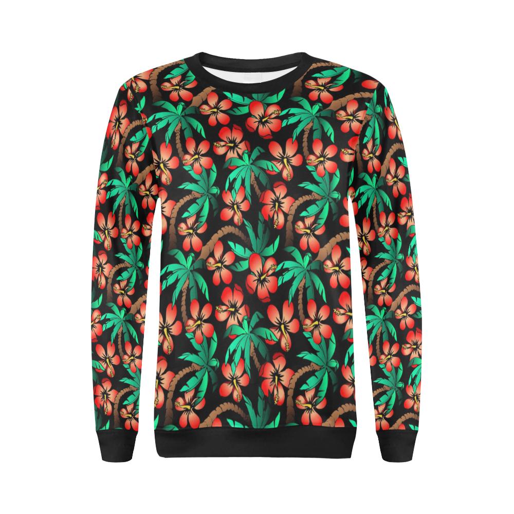 Hawaiian Themed Pattern Print Design H022 Women Long Sleeve Sweatshirt-JorJune
