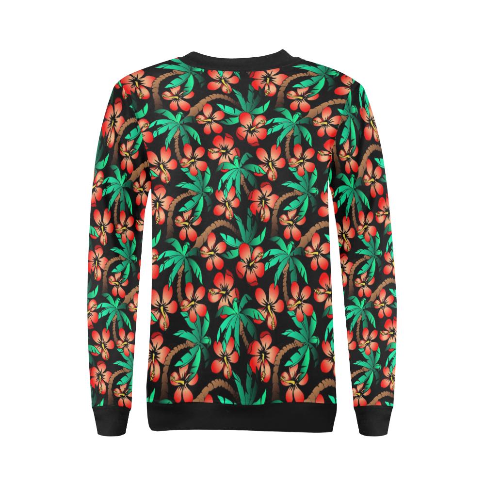 Hawaiian Themed Pattern Print Design H022 Women Long Sleeve Sweatshirt-JorJune