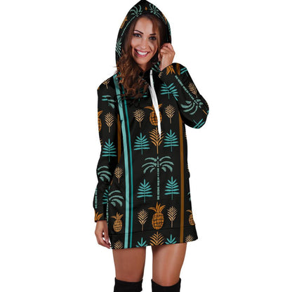 Hawaiian Themed Pattern Print Design H023 Women Hoodie Dress