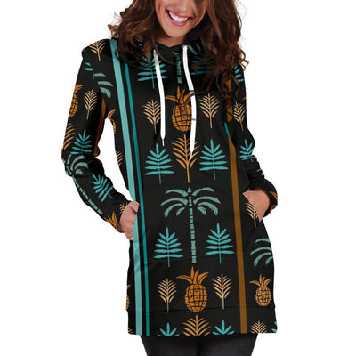 Hawaiian Themed Pattern Print Design H023 Women Hoodie Dress